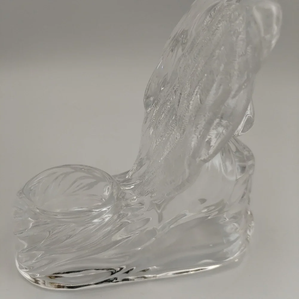 Vintage DePlomb Lead Crystal Kneeling Praying Angel Votive Candle Holder USA 6